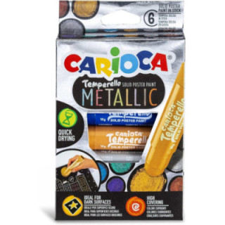 Carioca Temperello Metallic 42674, 6 témperas sólidas de colores metálicos