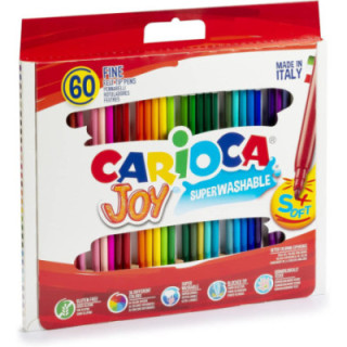 Carioca Joy, estuche de 60 rotuladores de punta fina de 2 mm