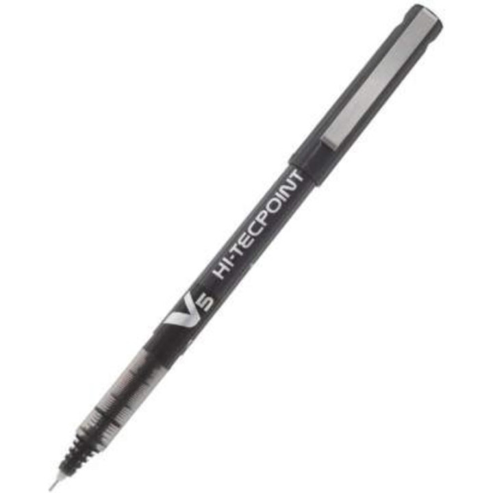 Pilot Hi-Tecpoint V5, caja de 12 bolígrafos roller de tinta negro