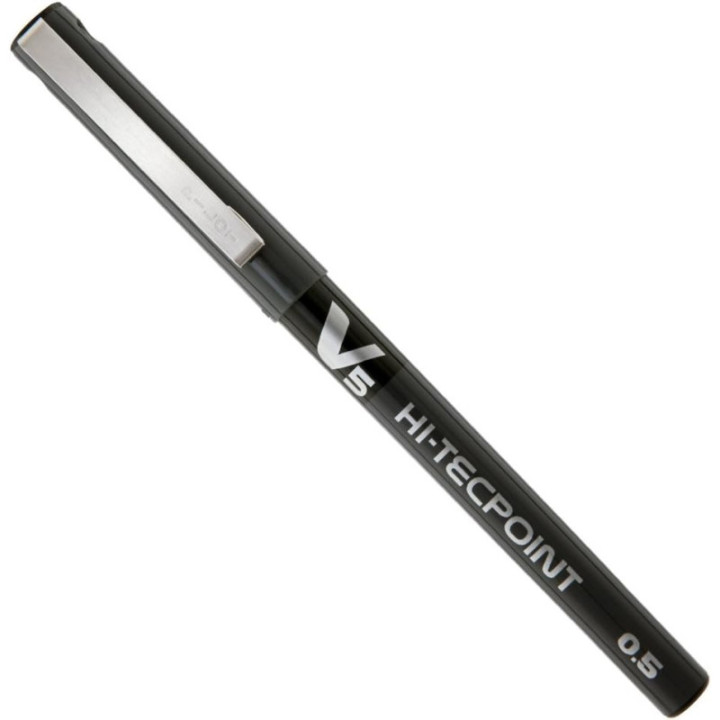 Pilot Hi-Tecpoint V5, caja de 12 bolígrafos roller de tinta negro