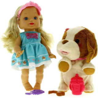 VTech Little Love Amelia y su perrito, muñeca interactiva con mascota