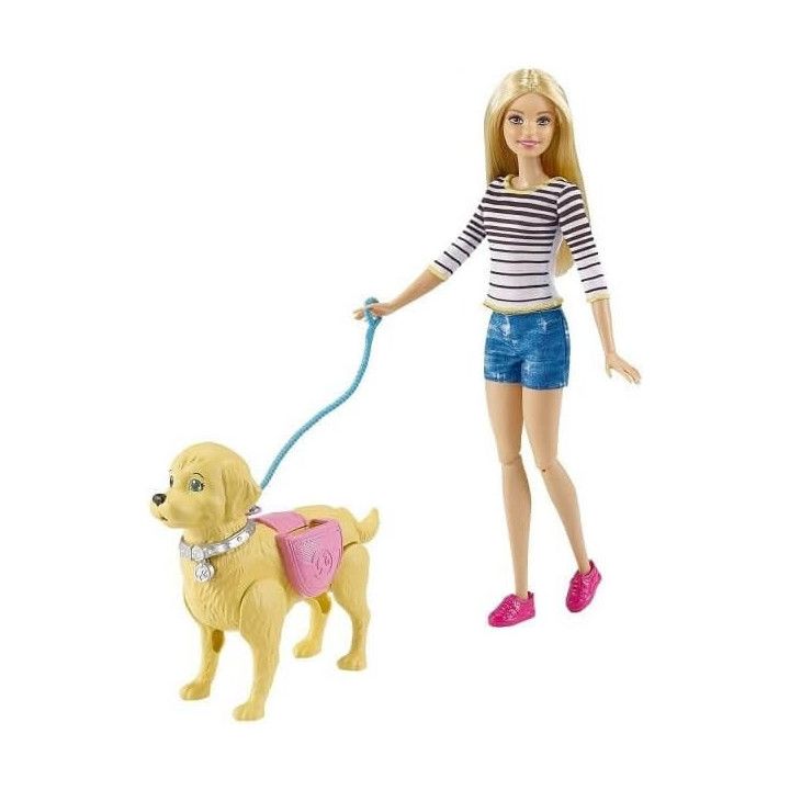 Barbie y su Perrito Popó DWJ68, muñeca con perro y accesorios