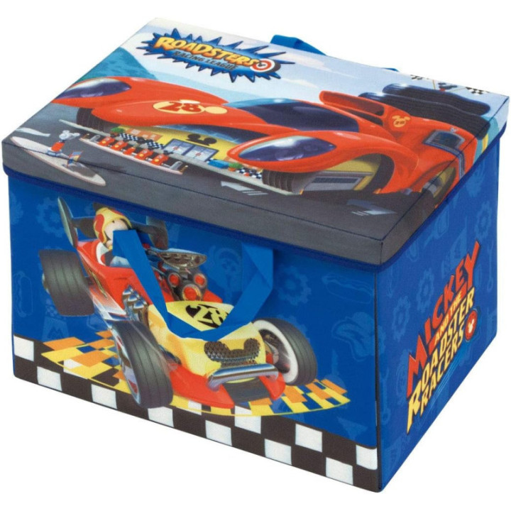 Arditex Mickey Roadster Racers WD12110, caja de almacenaje con alfombra de juego