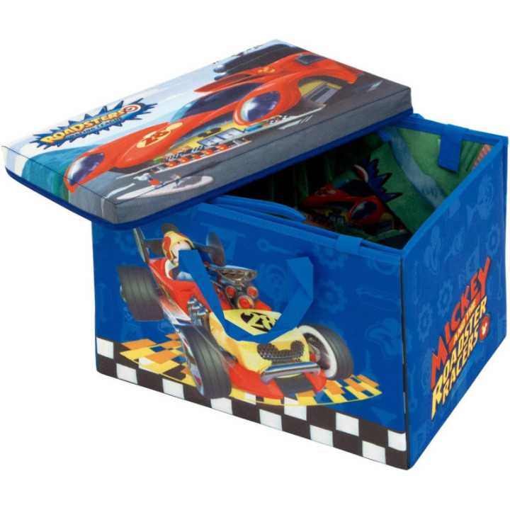 Arditex Mickey Roadster Racers WD12110, caja de almacenaje con alfombra de juego