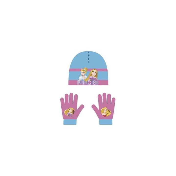 Arditex Disney Princess, conjunto de gorro y guantes, talla 51, azul