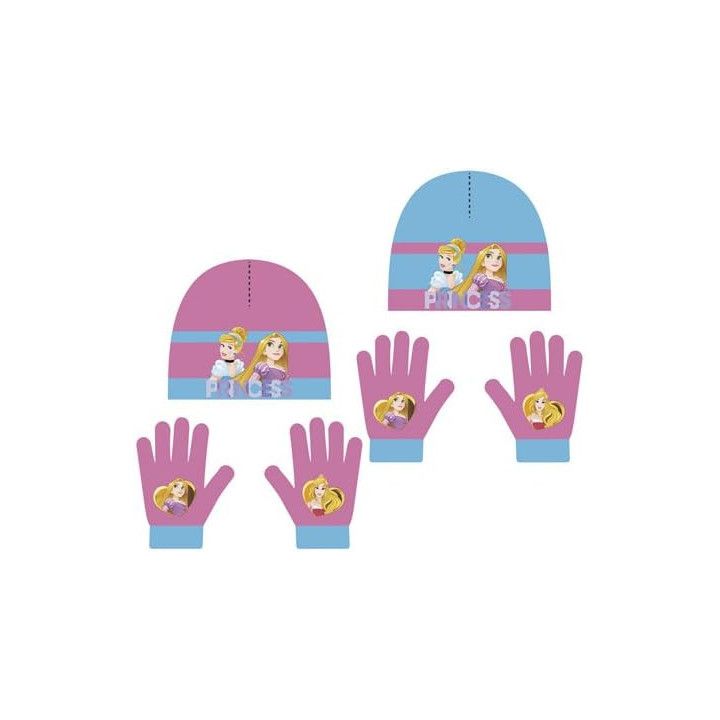 Arditex Disney Princess, conjunto de gorro y guantes, talla 51, azul