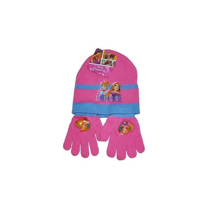 Arditex Disney Princess, conjunto de gorro y guantes, talla 48, rosa