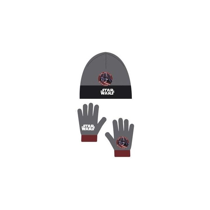 Arditex Star Wars, conjunto de gorro y guantes, talla 51 cm, gris