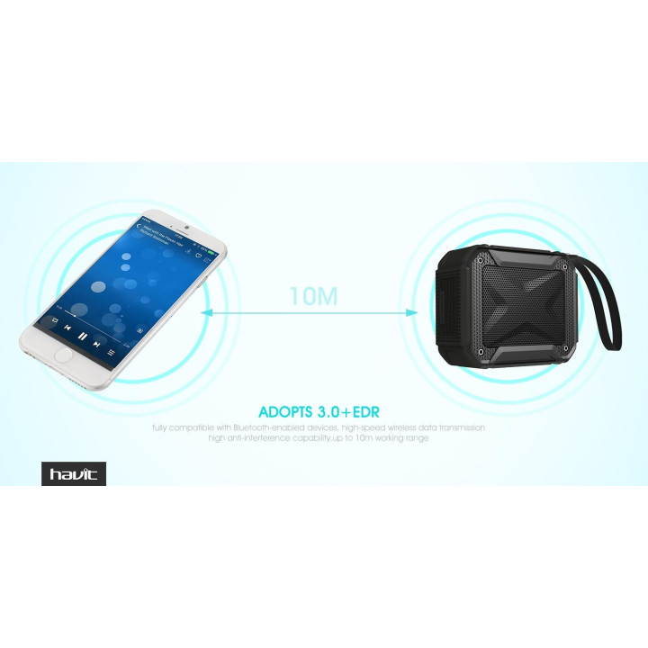 Havit HV-SK533BT, altavoz Bluetooth de 3 W con manos libres, negro