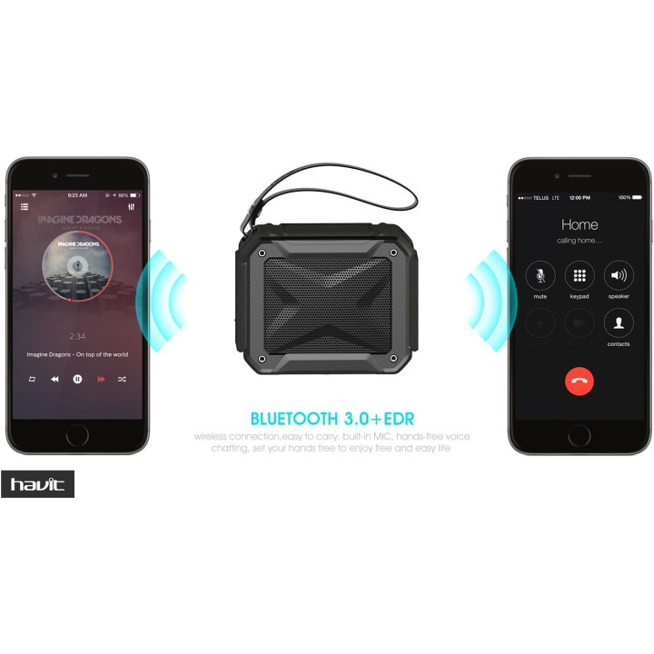 Havit HV-SK533BT, altavoz Bluetooth de 3 W con manos libres, negro