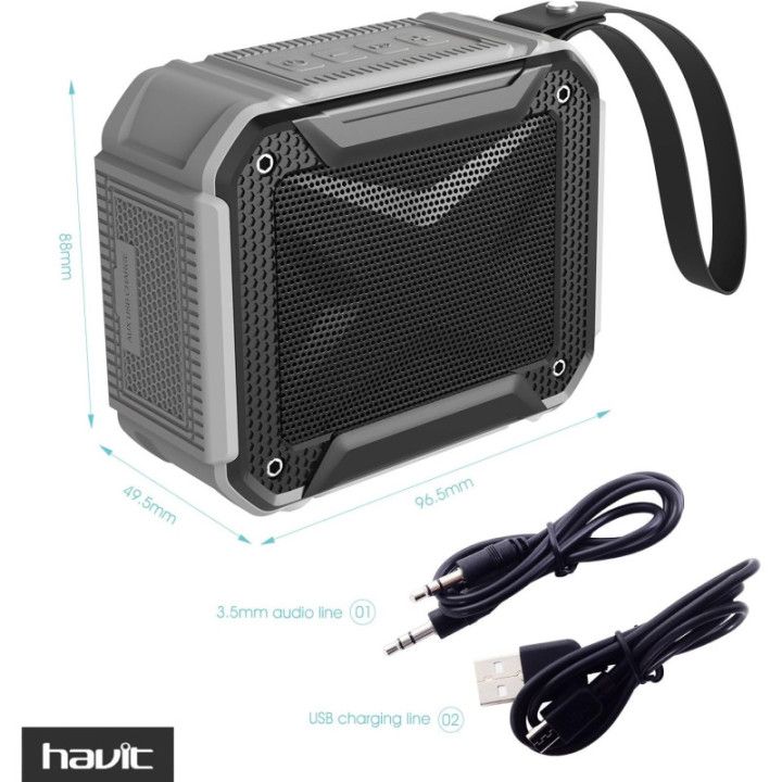 Havit HV-SK533BT, altavoz Bluetooth de 3 W con manos libres, gris