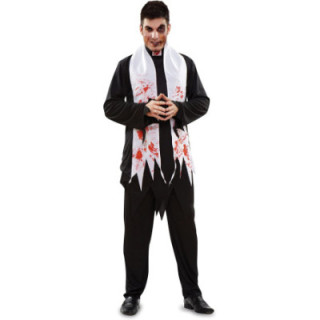 Disfraz de cura zombi para hombre, talla M/L