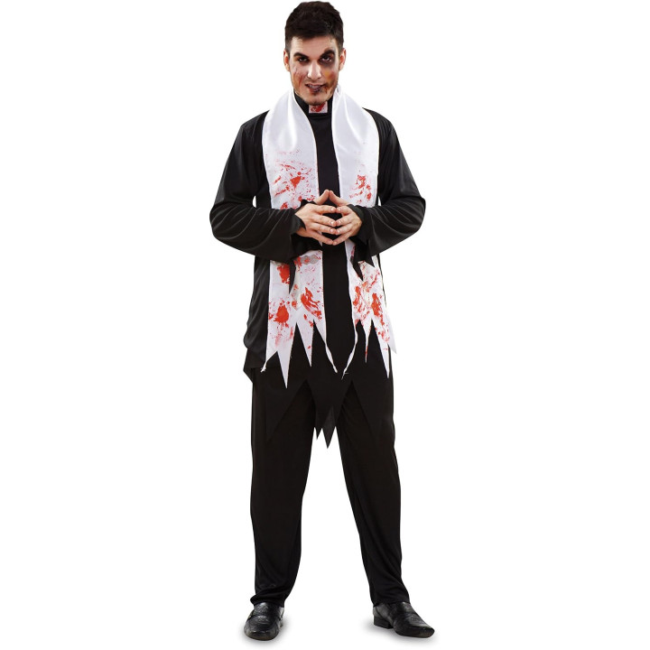 Disfraz de cura zombi para hombre, talla M/L
