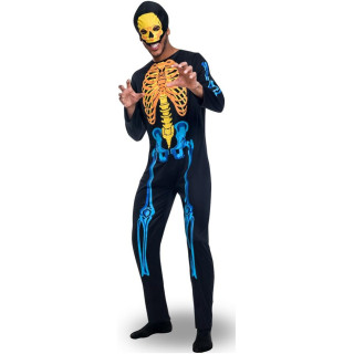 Disfraz de esqueleto de colores para adulto, talla M/L