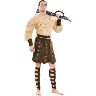 Disfraz de guerrero romano ensangrentado para hombre, talla M/L