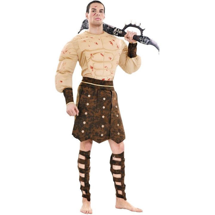 Disfraz de guerrero romano ensangrentado para hombre, talla M/L