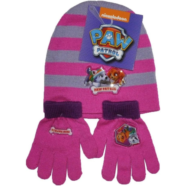 Arditex Patrulla Canina, gorro y guantes rosas, talla M, 2 años