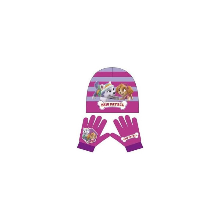 Arditex Patrulla Canina, gorro y guantes rosas, talla M, 2 años