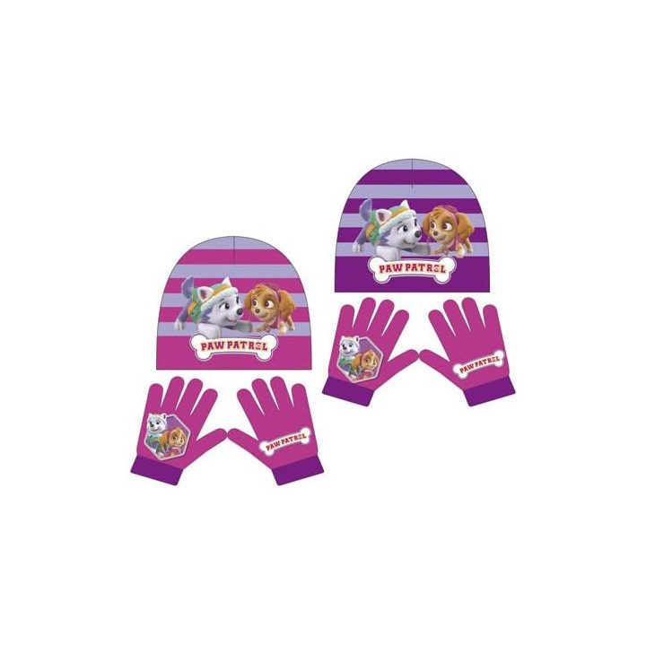 Arditex Patrulla Canina, gorro y guantes rosas, talla M, 2 años