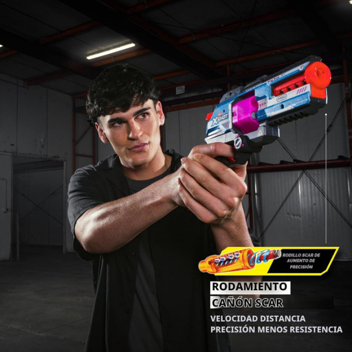 X-Shot Pro Break Barrel, lanzador con cilindro de 6 dardos y 20 dardos