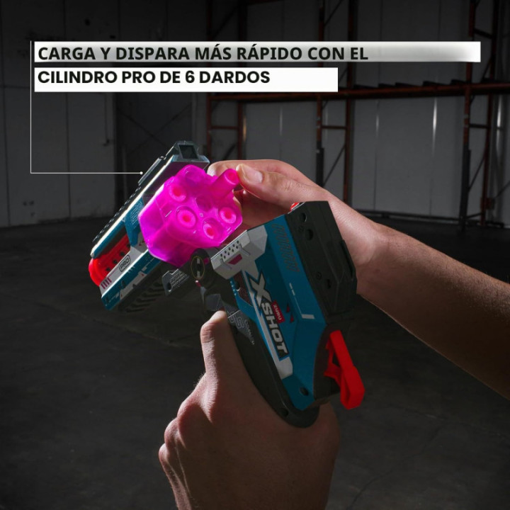 X-Shot Pro Break Barrel, lanzador con cilindro de 6 dardos y 20 dardos