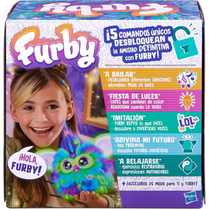 Furby Galaxy, peluche interactivo que brilla en la oscuridad - Versión Española
