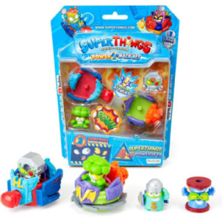 SUPERTHINGS Power Machines – Blíster 4 SuperThings (Incluye 1 capitán Plateado) y 2 PowerJets Diferentes.
