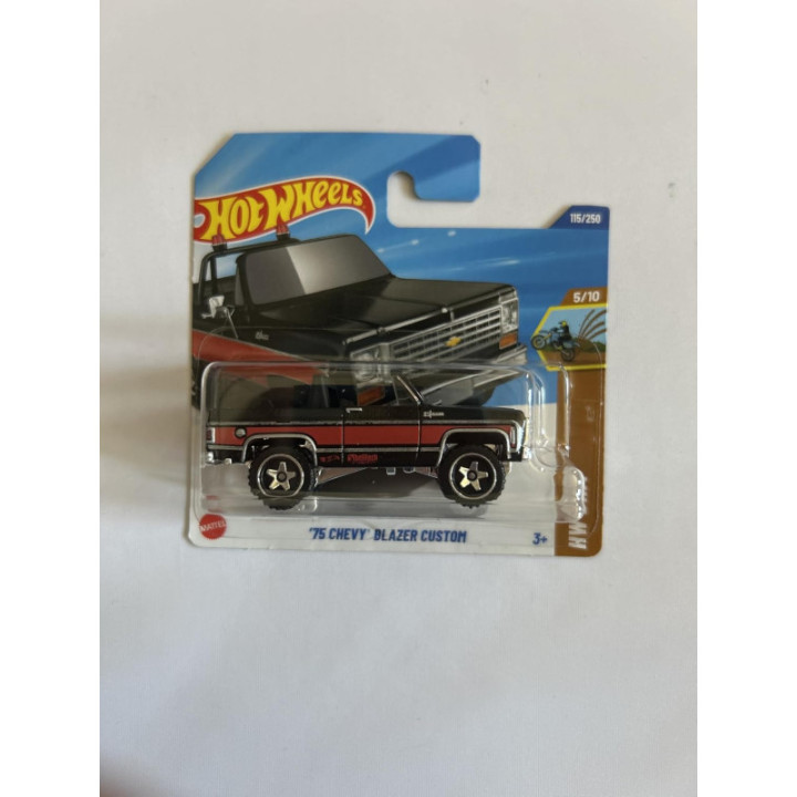 Hot Wheels JBB19, 115/250 '75 Chevy Blazer Custom, coche a escala 1:64, colección 2025