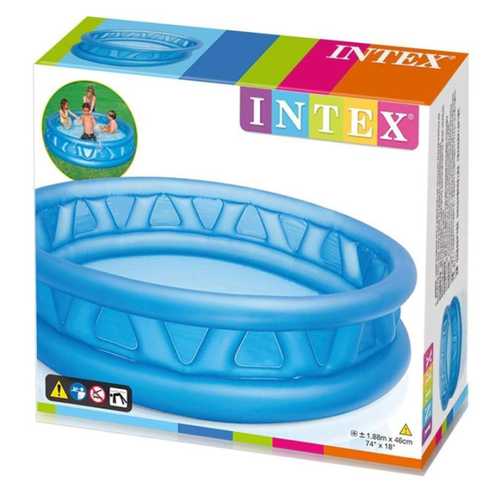 Piscina hinchable de relieve azul 188 x 46 cm 790 litro - GBLA